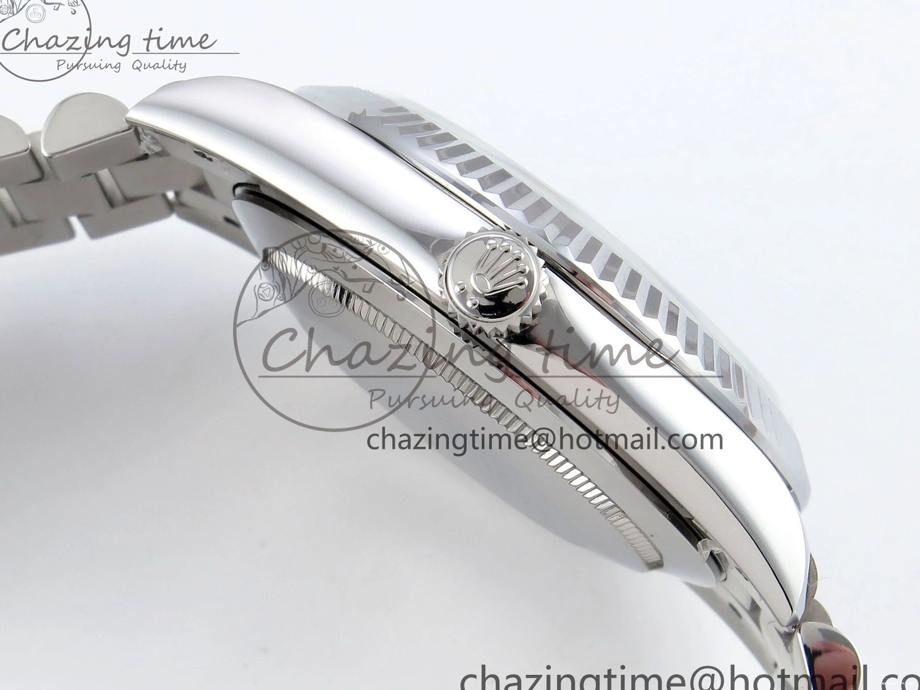 0516 FreshLook DayDate 40 SS JDF 904L Steel Gray Stick Dial on President Bracelet VR3255 V3 (Gain Weight) 1446